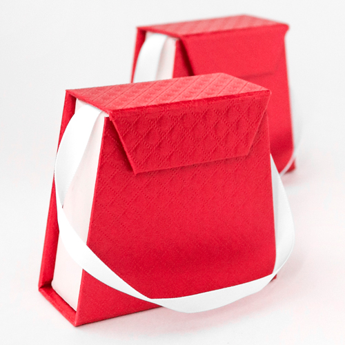 Футляр-сумочка картонный, серия "ВАЛЕНТИНА", 84х75х35 мм. Красный+Белый