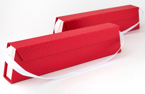 Футляр-сумочка картонный, серия "ВАЛЕНТИНА", 230х55х30 мм. Красный+Белый