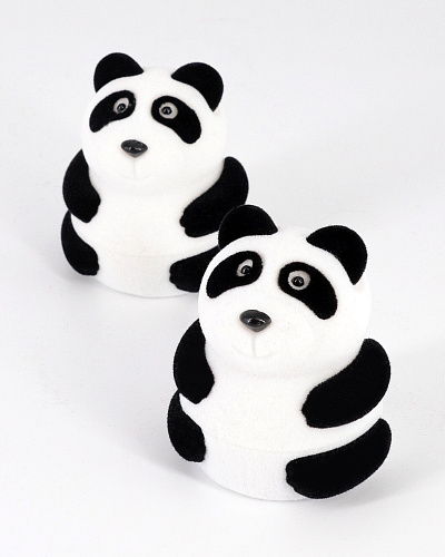 Футляр, мишка-панда, серия "Детская". Белый+чёрный