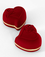 Футляр с золотистым кантом, сердечко с цветком, серия 