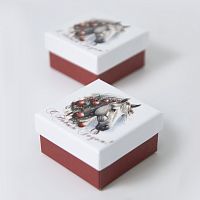 Футляр картонный "Новогодняя. Лошадка №3.4", 60х60х34 мм
