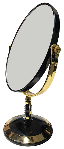 Зеркало ЧЁРНО-ЗОЛОТИСТОЕ пластиковое овальное, двустороннее, Н-300 мм