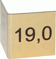 Табличка металлическая РАЗМЕР КОЛЬЦА/загиб слева (15х15х6,5 мм)