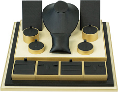 Комплект демонстрационного оборудования 547020 (Черная, бежевая замша, золотистый борт)