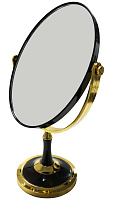 Зеркало ЧЁРНО-ЗОЛОТИСТОЕ пластиковое овальное, двустороннее, Н-305 мм