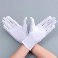 Перчатки нейлоновые с лайкрой (универсальный размер). Белый