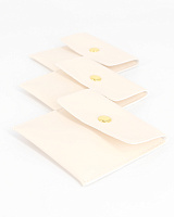 Мешочек плоский с кнопкой, 80х80 мм. Бежевый