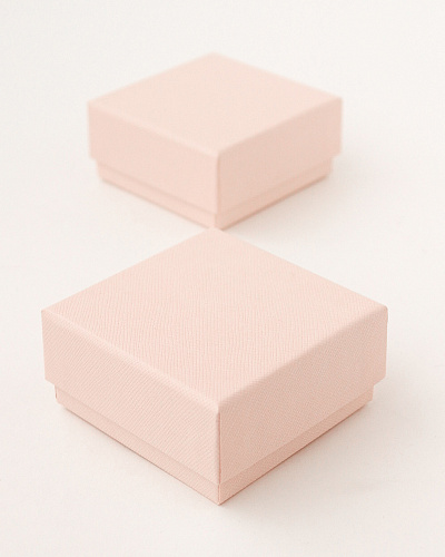 Футляр картонный без бантика, серия "ПОДАРОЧНАЯ", 75х75х35 мм. Розовый+Чёрный