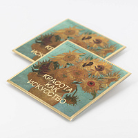 Салфетка для полировки. Серия "Красота как искусство". Винсент Ван Гог. Ваза с 12 подсолнухами, 10х10 см. Поштучно