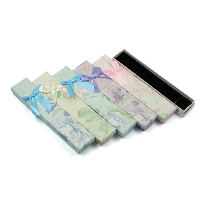 Футляр картонный прямоугольный, ассорти (6х2шт), серия «Подарочная» (№4), 210×40×25 мм