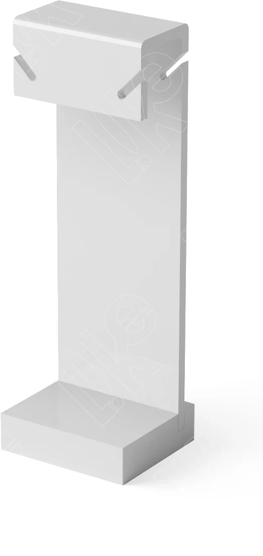 Подставка акриловая для серег/4 прорези/ПЭТ карман/Н-120 мм, 40×35×120 мм