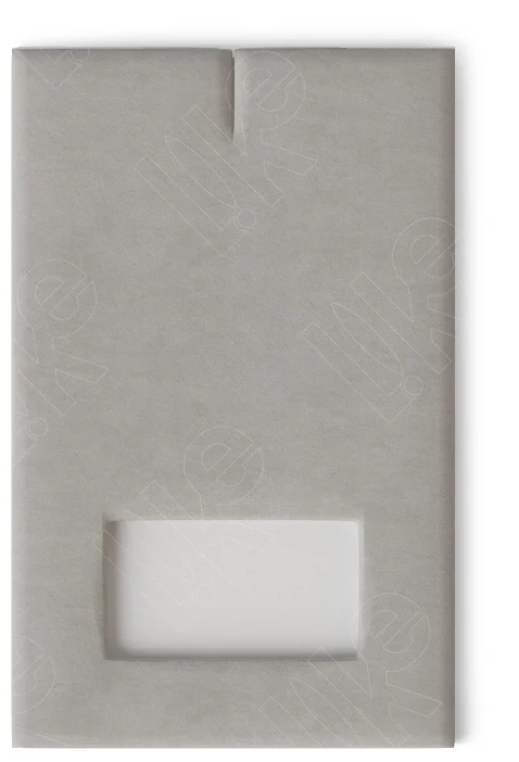 Вкладыш 13/наклонный/для подвески/окошко для бирки/прорезь для нитки, 38×61×2 мм
