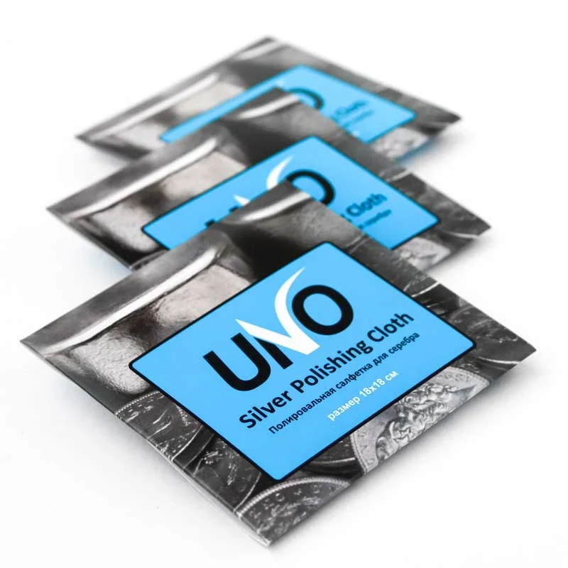 Салфетка «Uno» для полировки СЕРЕБРА, 18х18 см, 100×100×5 мм
