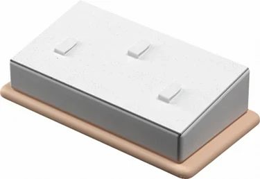 Подставка для 3 колец/наклонная/3 вертикальных язычка/основание, 135×75×40 мм