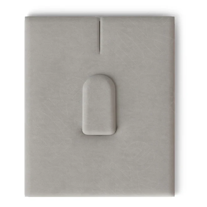 Вкладыш 09/наклонный/для кольца/язычок/прорезь для нитки, 36×42×2 мм