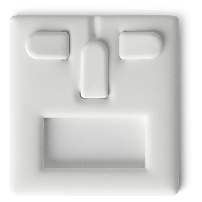Вкладыш 60/наклонный/для гарнитура/3 язычка/поролон/окошко для бирки/прорезь для нитки, 48×51×3 мм